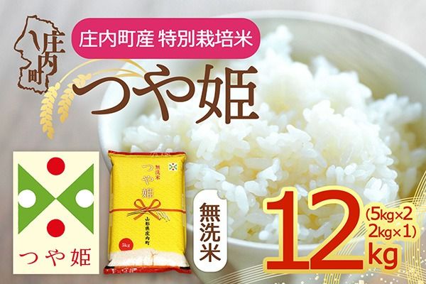 【令和8年産】庄内町産 特別栽培米 つや姫 無洗米 12kg 5kg×2袋 2kg×1袋 余目産 余目町農協 あまるめ ブランド米 米 国産 単一原料米 山形 庄内平野 庄内
