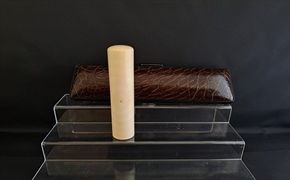 高級本象牙横目（日輪）芯持ち印鑑　18.0mm×90mm（ワニまたはカメケース・桐箱ケース付き）はんこ ハンコ 実印 銀行印 認印 オーダー