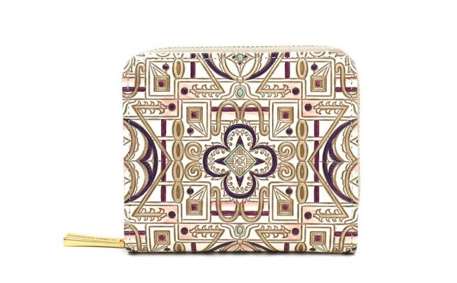 【文庫屋大関】二つ折りファスナーミニ財布 雅＜紫＞【皮革工芸品】財布 二つ折り 小物 お札 カード 小銭 コンパクト 牛革 手作り 日本製 墨田区 東京都