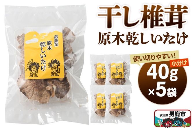 干し椎茸 原木乾しいたけ 40g×5袋 男鹿産 男鹿ゴルフクラブ [しいたけ 椎茸 シイタケ 乾物]|23_ogg-040501