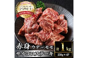 宮崎牛 赤身 サイコロステーキ(計1kg・250g×4) お肉 牛肉 黒毛和牛 宮崎牛 ブランド和牛 冷凍 国産 サイコロ 赤身 ステーキ 宮崎県産【YM-27】【YAMATO株式会社】