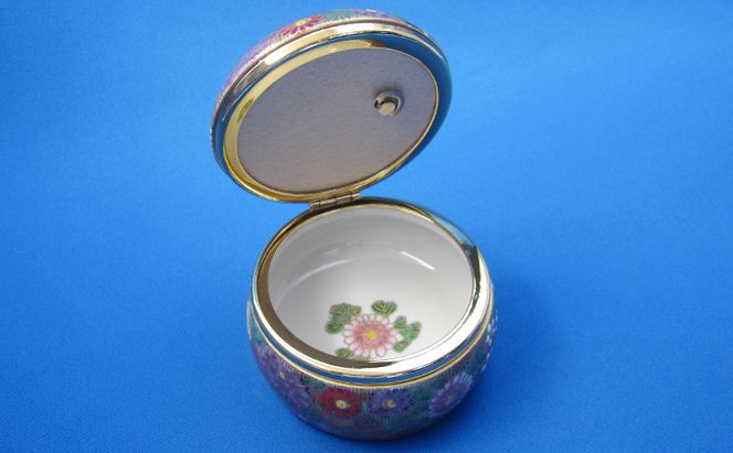 九谷焼オルゴール　花詰 a05 焼き物 民芸品 工芸品 雑貨 