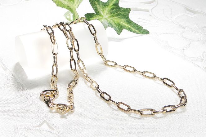 K18YGペーパークリップチェーンネックレス 幅3.6ミリ 中空 CSN00188-18Y SWAV068