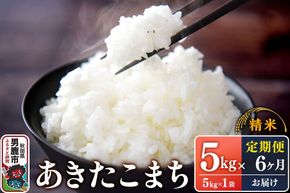 【定期便6ヶ月】令和7年産 あきたこまち （精米）5kg（5kg×1袋）×6回 スズキファーム [精米 白米 米 あきたこまち ブランド米 食卓 お弁当 おにぎり秋田県 男鹿市]|23_szf-010506
