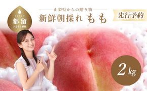 FB001 【2025年 先行予約】日本一の産地山梨県産　朝採れ桃２kg(５～８玉）