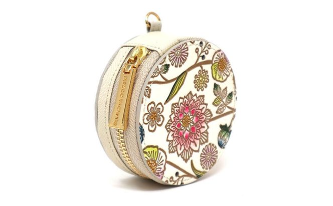 【文庫屋大関】マカロンポーチ ダリア＜ベリーピンク＞【皮革工芸品】 ポーチ ミニポーチ 小物入れ アクセサリー入れ イヤホン入れ 収納 保管ケース 手のひらサイズ  本革 革 皮革 工芸品 工芸 雑貨 ギフト プレゼント 日本製 東京