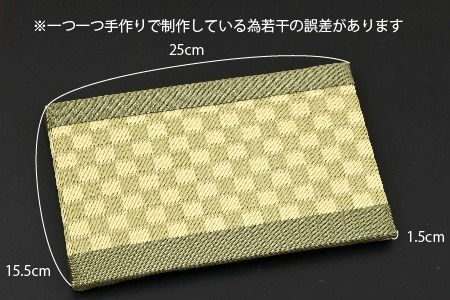 ミニたたみ 市松 グリーン【和紙表 撥水加工 変色しづらい 職人 本格派 やすらぎ 国産 手作り 卓上 おしゃれ マウスパッド 小物】(H075113)