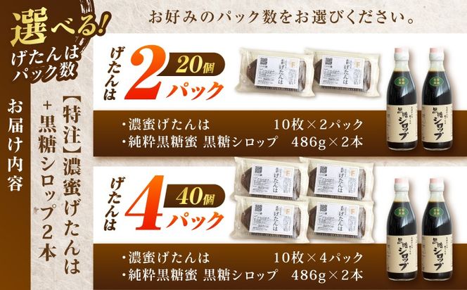 ＜選べる＞セット【特注】濃蜜げたんは（2 or 4パック）+黒糖シロップ2本　K405-003_SKU