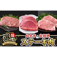 a969 ＜コラボ定期便！選べる配送回数＞姶良市おすすめ！ステーキ肉定期便(全3回・全6回)【水迫畜産・財宝】姶良市 コラボ こらぼ 国産 鹿児島産 お肉 肉 牛肉 ステーキ 冷凍 ランプ シャトーブリアン サーロイン