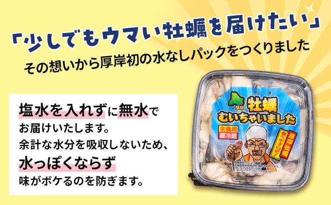 牡蠣 北海道厚岸産 牡蠣むいちゃいました！ 生食用 500g×1 むき身 生牡蠣 貝 海鮮 魚介類 新鮮 マルえもん