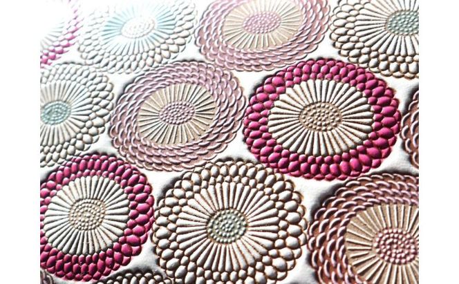 【文庫屋大関】パーソナルホルダー　笠菊＜桃花＞【皮革工芸品】 民芸品 雑貨 日用品 ファイル 多用途 牛革 