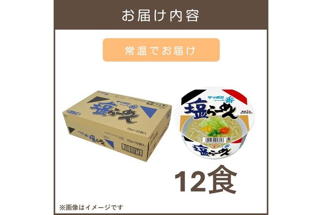 【A2-165】サッポロ一番塩らーめんどんぶり12食