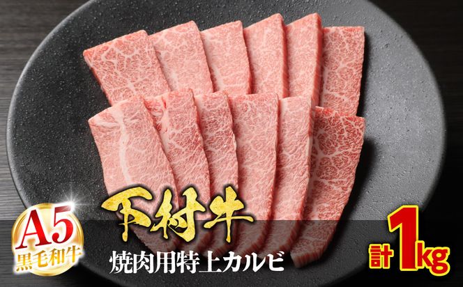 【定番】大府特産A5黒毛和牛下村牛焼肉用特上カルビ　1.0kg 232238_N050-PR