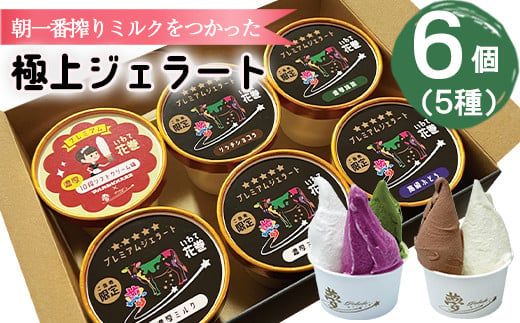 花巻発！極上ジェラート6個セット 120ml×厳選5種類 【1333】