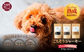 【初めてのワンちゃんに】オイシクテ・大槌鹿のごちそうジャーキー 大袋 70g×3点セット 岩手県産鹿肉100% 犬 いぬ おやつ ジャーキー チップス 鹿肉 ベニソン しつけ ご褒美 ジビエ 高たんぱく 低脂質 ヘルシー ダイエット ペットフード ドッグフード グレインフリー