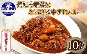 【CF】無地熨斗 倶知安 牛すじカレー 中辛 計10個 北海道 レトルト食品 牛すじ 野菜 じゃがいも お取り寄せ グルメ スパイス おかず お肉 牛肉 加工食品 レトルト カレー 倶知安町 のし 熨斗 惣菜 
