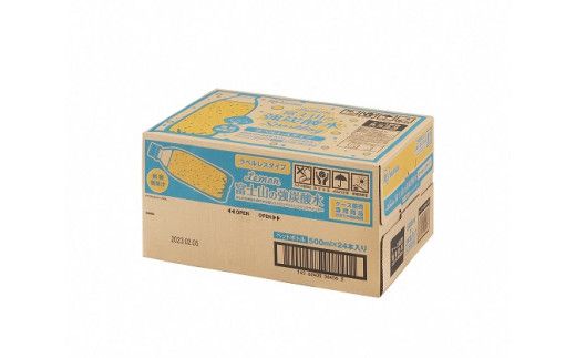2J7【定期便１２か月コース】富士山の強炭酸水レモン500mlラベルレス×24本入×12回
