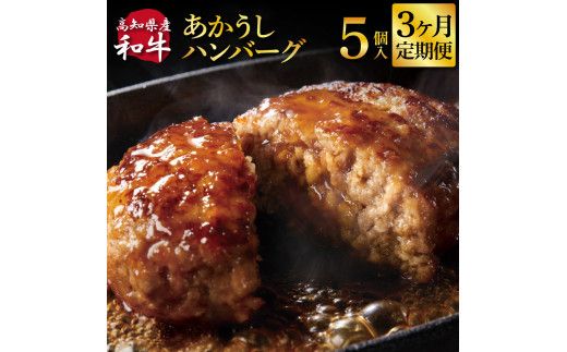 【CF-R7hbk】t211cdm　創業50年老舗レストランの幻の和牛あかうしハンバーグ130g×5ケ 3ヶ月定期便 土佐あかうし 美鮮豚 牛肉 高級 ハンバーグ 冷凍 美味しい 肉汁ハンバーグ 焼くだけ 小分け 個包装 高級 国産 定期便 定期コース 