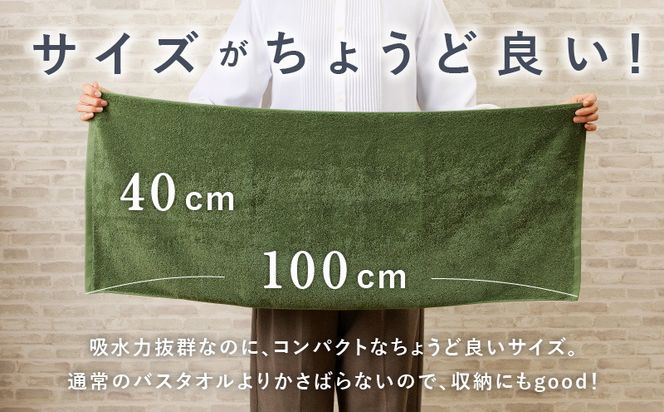 099H3814 コンパクトバスタオル 6枚 ダークグリーン【速乾 中厚 ロングヘアにも最適 泉州タオル 国内製造 国産 吸水 普段使い シンプル 日用品 家族 ファミリー】