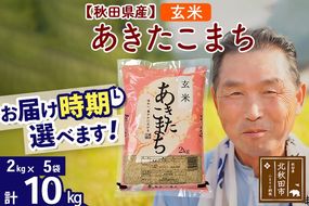 ※令和6年産 新米※秋田県産 あきたこまち 10kg【玄米】(2kg小分け袋)【1回のみお届け】2024産 お届け時期選べる お米 おおもり|oomr-20601