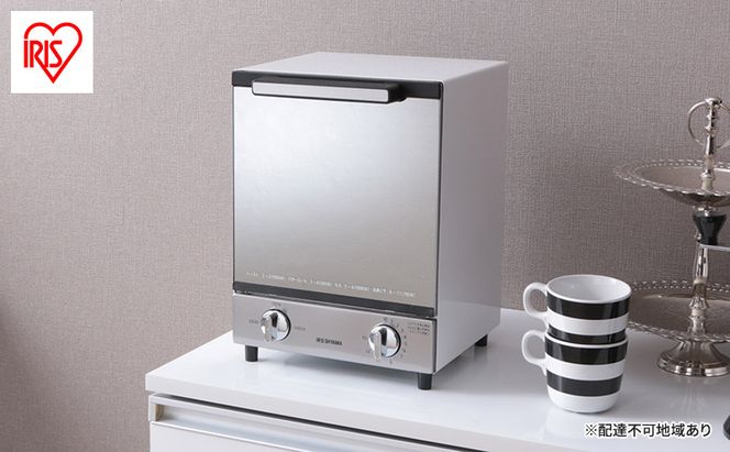 トースター 縦型 ２枚 小型 MOT-012 アイリスオーヤマ おしゃれ オーブン ミラー ミラーガラス タイマー 縦 一人暮らし トースト 食パン 省スペース 2段 2枚焼き コンパクト スリム キッチン用品 調理家電 食欲の秋特集 