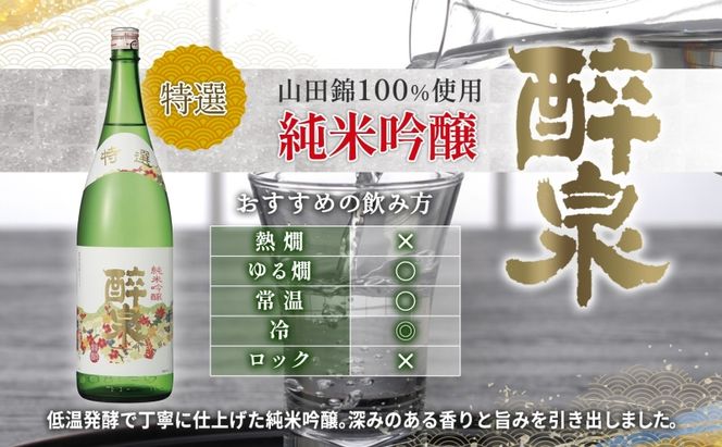 日本酒 醉泉 2本セット 超特選 純米大吟醸 醉泉 1.8L 特選 純米吟醸 醉泉1.8L 各1本入り山田酒造 山田錦 清酒 お酒 純米酒 上品 華やかな 香り まろやか 低温発酵 愛知県 蟹江町