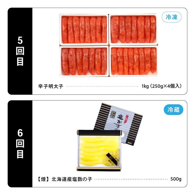 【毎月定期便】やまか　魚卵づくし便　全6回　 R001-040　