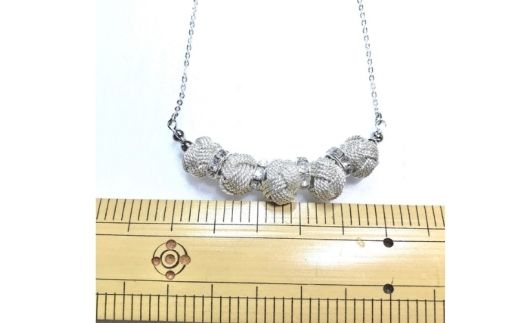 組紐ネックレスミニ小田巻5個銀【hrkz0022-2】