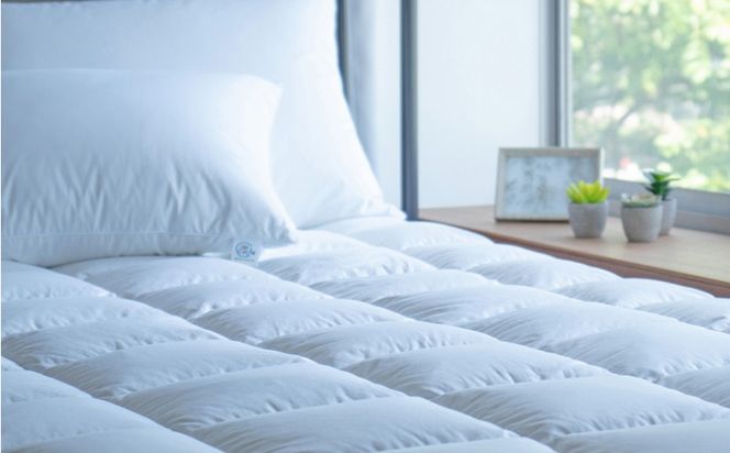 【富士新幸謹製】クイーン 羽毛敷きパッド「サステナブルな羽毛」アップサイクル ダウンパッド JC096