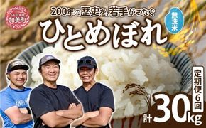 【無洗米】【5kg×6回 計30kg】 米 宮城県産 ひとめぼれ 5kg 定期便 《 令和7年産 新米 》 白米 精米 ご飯 ごはん コメ こめ お米 小分け 家庭用 結心ファーム [ 宮城県 加美町 ]  