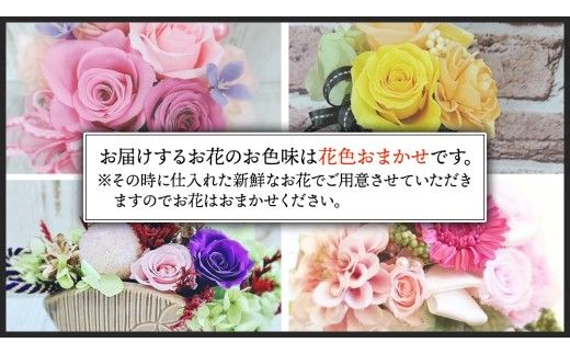 【 筑西市 ふるさと納税限定 コラボ 】 《 花色 おまかせ プリザーブド フラワー S 》《 笑来餅 2個 セット（白2個） 》 アレンジメント 生花 ギフト プレゼント 誕生日 記念日 敬老 餅 もち もち米 [ZZ048ci]