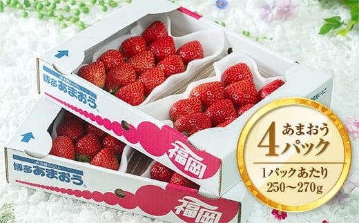 福岡産あまおう春4パック　 ※2025年2月上旬から2025年3月下旬に順次発送予定　AX003