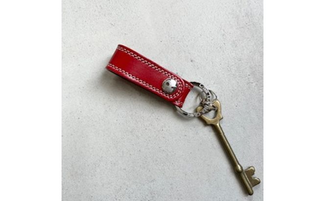 革小物 キーホルダー（レッド）レザー製品 革製品　LC00023