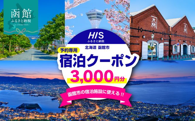 HISふるさと納税宿泊予約専用クーポン（北海道函館市）3,000円分_HD162-001