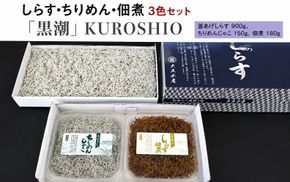 しらす・ちりめん・佃煮3色セット「黒潮」 KUROSHIO  / シラス 厳選 小分け 冷蔵便【dig010】