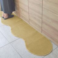 diw0009 北欧風キッチンマット ラグマットタイプ 45×150cm ピーナッツ型 ゴールド 抗菌防臭 SEK 織人しきもの屋工房