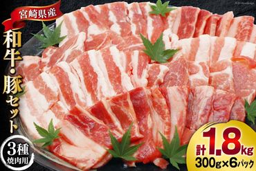 肉 セット バーベキュー 宮崎県産 牛 豚 1.8kg [甲斐精肉店 宮崎県 美郷町 31as0071] バーベキューセット BBQ 冷凍 小分け 牛肉 豚肉 牛バラ 豚バラ ロース BBQ食材セット