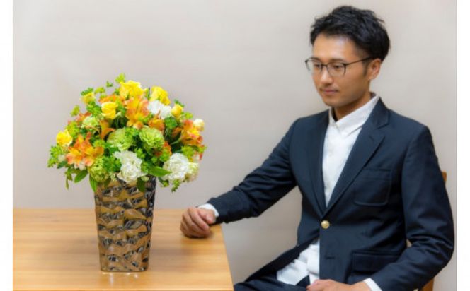 アレンジメント Mサイズ_イエロー/オレンジ系| 花 アレンジメント 記念 サプライズ ギフト プレゼント 神奈川県 小田原市  142069_BN016VC01