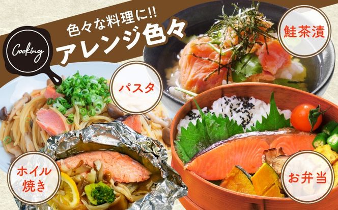 G3730 【定期便】銀鮭 切身 約50g×20切れ 全2回【2026年2月＆2026年5月発送 小分け 漁師 手切り 1kg さけ サケ 切り身 弁当 朝食 時短 訳あり サイズ不揃い 規格外 冷凍食品】