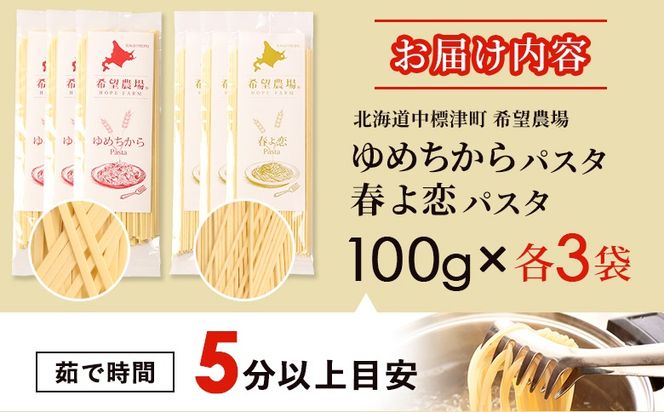 北海道中標津町産「春よ恋」パスタ・「ゆめちから」パスタ 各3袋（合計6袋）【82006】