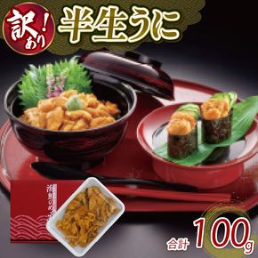 訳あり 半生うに 100g 冷凍 うに キタムラサキウニ ミョウバン不使用 [kama032]