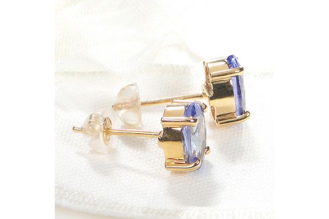 ピアス 一粒 スタッドピアス タンザナイト オーバル 計2.0ctUP K18YG イエローゴールド レディース 大粒 楕円 誕生石 カラーストーン アクセサリー アクセ ジュエリー 【f221-ov-k18yg】 [オーダーメイドジュエリーメイ 山梨県 韮崎市 20745210]