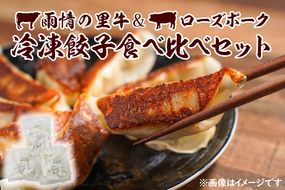 雨情の里牛・ローズポーク餃子セット【国産 ブランド牛 ぎょうざ ギョウザ 食べ比べ】(BL208)