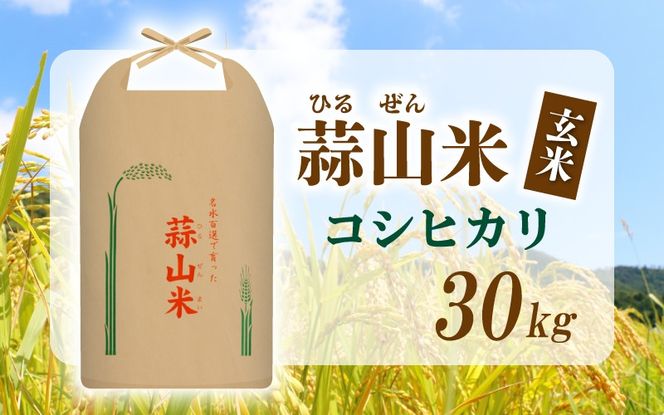 【令和7年産】 真庭市産 蒜山米 コシヒカリ 玄米 30kg / 真庭市 岡山県 令和7年産 2025年産 新米 玄米 数量限定 2025年9月下旬～順次発送予定 【agurih006-03】