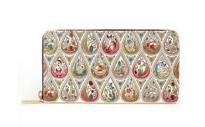 財布 大容量 ぐるっとファスナーの長財布 花と猫 ローズ 文庫屋大関 お財布 サイフ 長財布 ロングウォレット ウォレット ファスナー長財布 大容量財布 革製品 革小物 本革 日本製 東京 東京都 墨田区