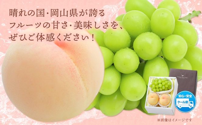 【2026年発送先行予約】桃・シャインマスカット詰め合わせ 約1kg クール便 冷蔵便 桃 もも 葡萄 ブドウ ぶどうシャインマスカット マスカット フルーツ セット 先行予約 晴れの国おかやま館 《2026年8月下旬-9月中旬頃出荷》 フルーツ 果物 果実 岡山県 矢掛町---ofn_chokms_h8_25_19500_10---