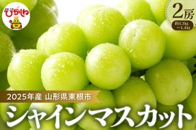 【2025年 先行予約】ぶどう「シャインマスカット」2房 (約1.3kg～1.4kg) 山形県 東根市 hi003-128-2