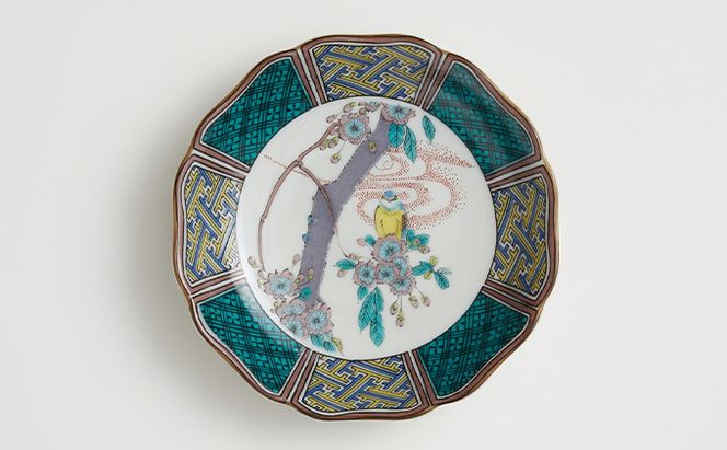 九谷焼　4.2号皿揃　花鳥絵変り（5枚セット） a01 民芸品 工芸品 お皿 豆皿 