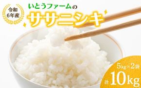 いとうファームの 令和6年産 「ササニシキ」 10kg （5kg×2袋） / 米 お米 精米 白米 ご飯 産地直送