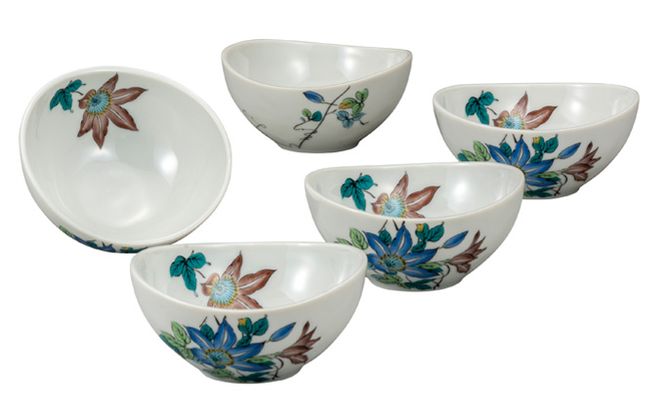 九谷焼　3.5号小鉢揃　鉄仙 （5枚セット）a01 食器 キッチン雑貨 キッチンアイテム 雑貨 小物 お皿 食卓 テーブルコーディネート 